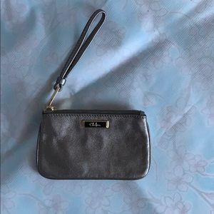 Cole Haan wristlet dark silver.